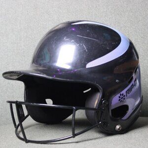 Rip-It Vision Pro Softball Batter Helmet Mask Black Blue M/L 6 1/2-7 3/8